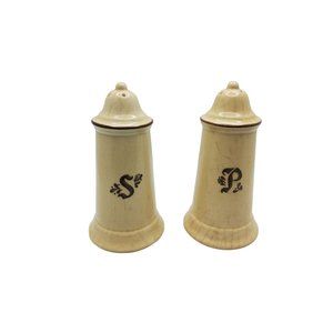 vintage platzgraff stoneware village pattern salt and pepper shakers